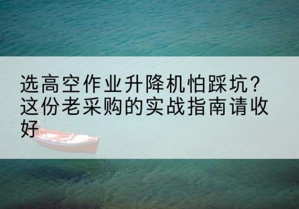 嘉荫高空作业升降机厂家推荐-选高空作业升降机怕踩坑？这份老采购的实战指南请收好